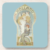 Vintages Jugendstil, Holland Levensverzekering Getränkeuntersetzer (Vorderseite)