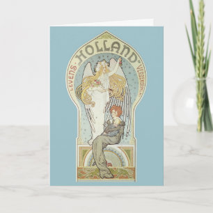 Vintages Jugendstil, Holland Levensverzekering Karte