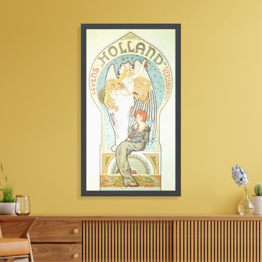 Vintages Jugendstil, Holland Levensverzekering Leinwanddruck (Insitu (Wohnzimmer))