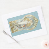 Vintages Jugendstil, Holland Levensverzekering Rechteckiger Aufkleber (Umschlag)