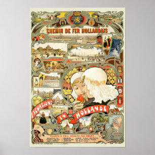 Vintages Jugendstil - Holland Tourismus Poster
