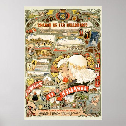 Vintages Jugendstil - Holland Tourismus Poster (Vorne)