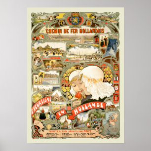 Vintages Jugendstil - Holland Tourismus Poster