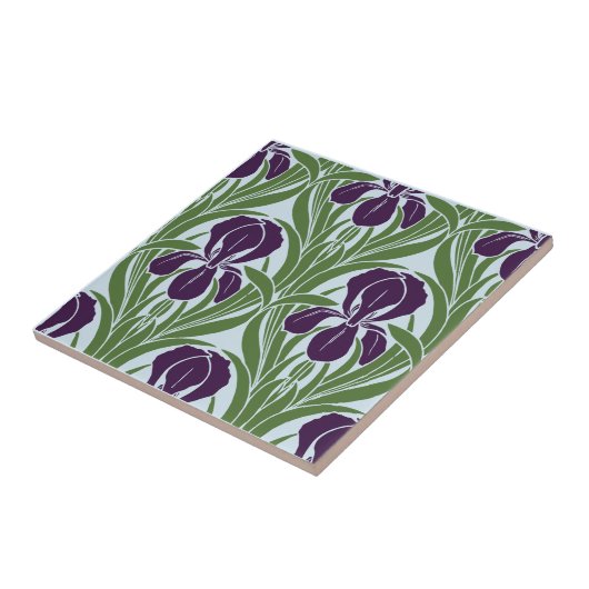 Vintages Jugendstil-Iris-Muster Fliese (Seite)