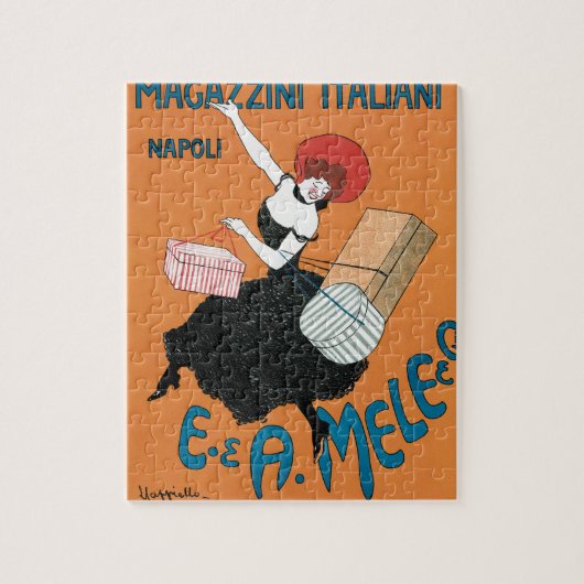 Vintages Jugendstil, italienische Frauenmode Puzzle (Vertikal)