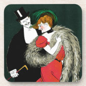 Vintages Jugendstil, italienische Mode-Liebe Roman Getränkeuntersetzer (Vorderseite)