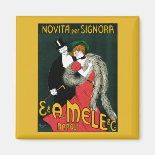 Vintages Jugendstil, italienische Mode-Liebe Roman Magnet