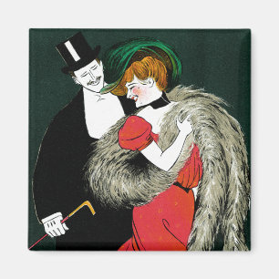 Vintages Jugendstil, italienische Mode-Liebe Roman Magnet