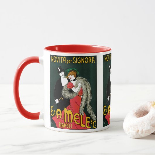 Vintages Jugendstil, italienische Mode-Liebe Roman Tasse (Mit Donut)