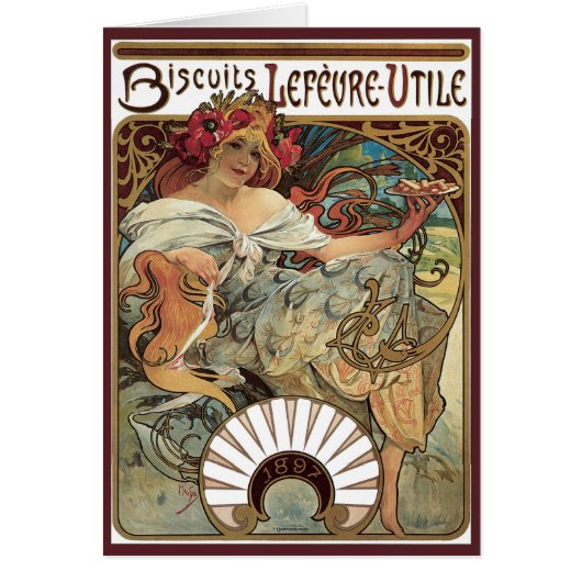 Vintages Jugendstil, Kekse von Alphonse Mucha (Vorne)