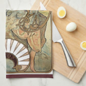 Vintages Jugendstil, Kekse von Alphonse Mucha Geschirrtuch (Viertel Falte)