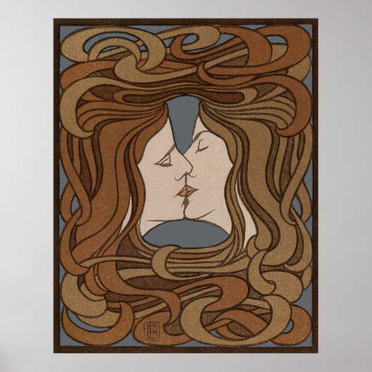 Vintages Jugendstil Kiss Poster (Vorne)