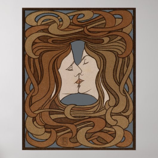 Vintages Jugendstil Kiss Poster (Vorne)