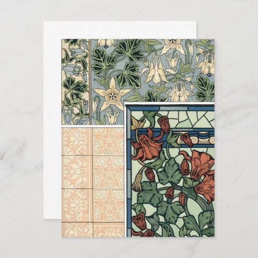 Vintages Jugendstil, Kolumbus Aquilegii-Blume (Vorne/Hinten)