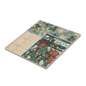 Vintages Jugendstil, Kolumbus Aquilegii-Blume Fliese (Seite)