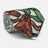 Vintages Jugendstil, Kolumbus Aquilegii-Blume Krawatte (Gerollt)