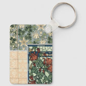 Vintages Jugendstil, Kolumbus Aquilegii-Blume Schlüsselanhänger (Rückseite)