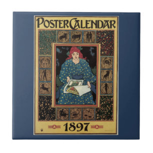 Vintages Jugendstil, Kunsthandwerkbuch Fliese