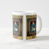 Vintages Jugendstil, Kunsthandwerkbuch Jumbo-Tasse (Vorderseite Rechts)