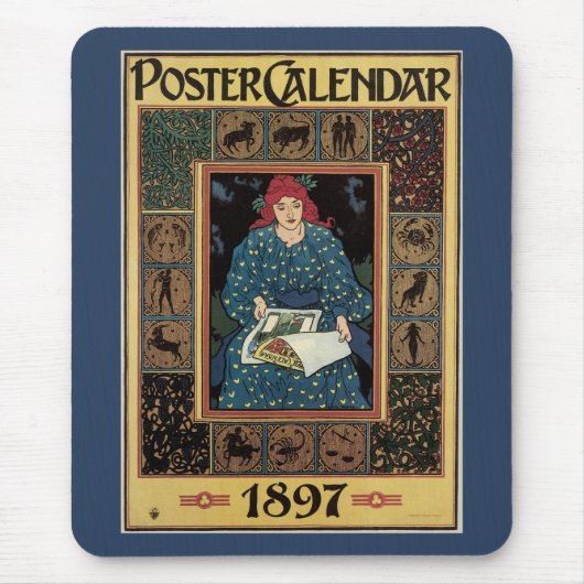 Vintages Jugendstil, Kunsthandwerkbuch Mousepad (Vorne)