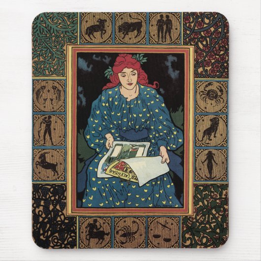 Vintages Jugendstil, Kunsthandwerkbuch Mousepad (Vorne)