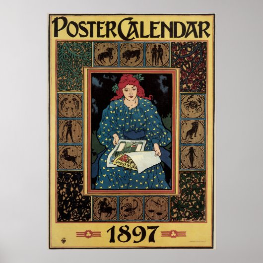 Vintages Jugendstil, Kunsthandwerkbuch Poster (Vorne)