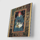 Vintages Jugendstil, Kunsthandwerkbuch Quadratische Wanduhr (Winkel)