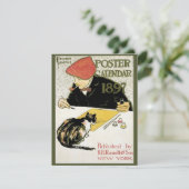 Vintages Jugendstil, Kunstmalerei mit Hauskatze (Stehend Vorderseite)