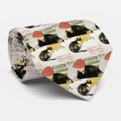 Vintages Jugendstil, Kunstmalerei mit Hauskatze Krawatte (Gerollt)