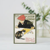 Vintages Jugendstil, Kunstmalerei mit Hauskatze Postkarte (Stehend Vorderseite)