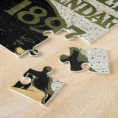 Vintages Jugendstil, Kunstmalerei mit Hauskatze Puzzle (Seite)