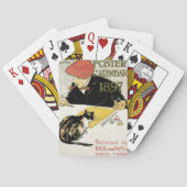 Vintages Jugendstil, Kunstmalerei mit Hauskatze Spielkarten (Rückseite)