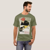 Vintages Jugendstil, Kunstmalerei mit Hauskatze T-Shirt (Vorne ganz)