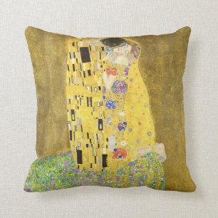 Vintages Jugendstil: Kuss von Gustav Klimt Kissen