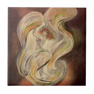 Vintages Jugendstil, La Loie Fuller Moderner Tänze Fliese