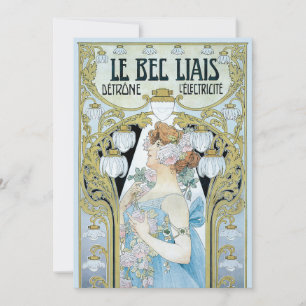 Vintages Jugendstil Le Bec Liais, Privat Livemont Einladung