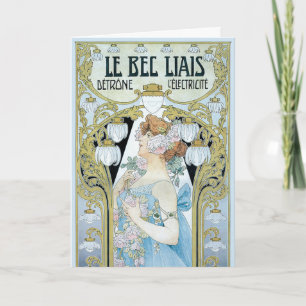 Vintages Jugendstil Le Bec Liais, Privat Livemont Karte