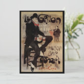 Vintages Jugendstil Le Grillon, Man Drinks Biere (Stehend Vorderseite)