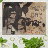 Vintages Jugendstil Le Grillon, Man Drinks Biere Geschirrtuch (Gefaltet)