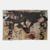 Vintages Jugendstil Le Grillon, Man Drinks Biere Geschirrtuch (Horizontal)