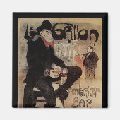 Vintages Jugendstil Le Grillon, Man Drinks Biere Magnet (Vorne)