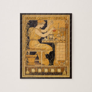 Vintages Jugendstil, Liebe erobert alles Wissensch Puzzle