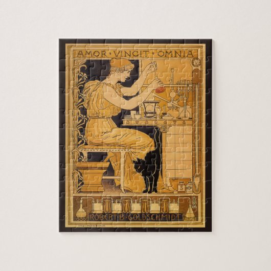 Vintages Jugendstil, Liebe erobert alles Wissensch Puzzle (Vertikal)