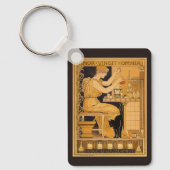 Vintages Jugendstil, Liebe erobert alles Wissensch Schlüsselanhänger (Vorderseite)