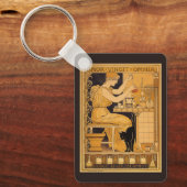 Vintages Jugendstil, Liebe erobert alles Wissensch Schlüsselanhänger (Vorderseite)