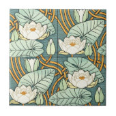 Vintages Jugendstil-Lily-Muster von Verneuil Fliese (Vorderseite)