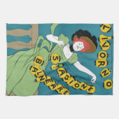 Vintages Jugendstil, Livorno Senorita Tanz Geschirrtuch (Horizontal)