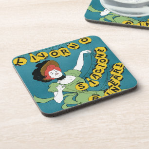 Vintages Jugendstil, Livorno Senorita Tanz Getränkeuntersetzer