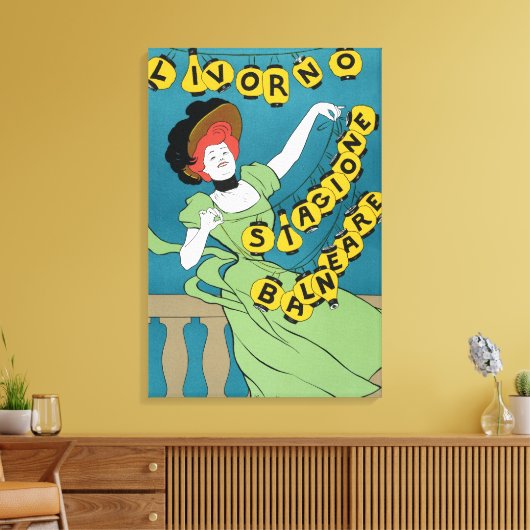 Vintages Jugendstil, Livorno Senorita Tanz Leinwanddruck (Insitu (Wohnzimmer))