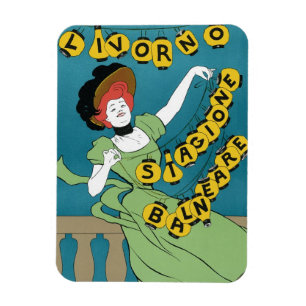 Vintages Jugendstil, Livorno Senorita Tanz Magnet